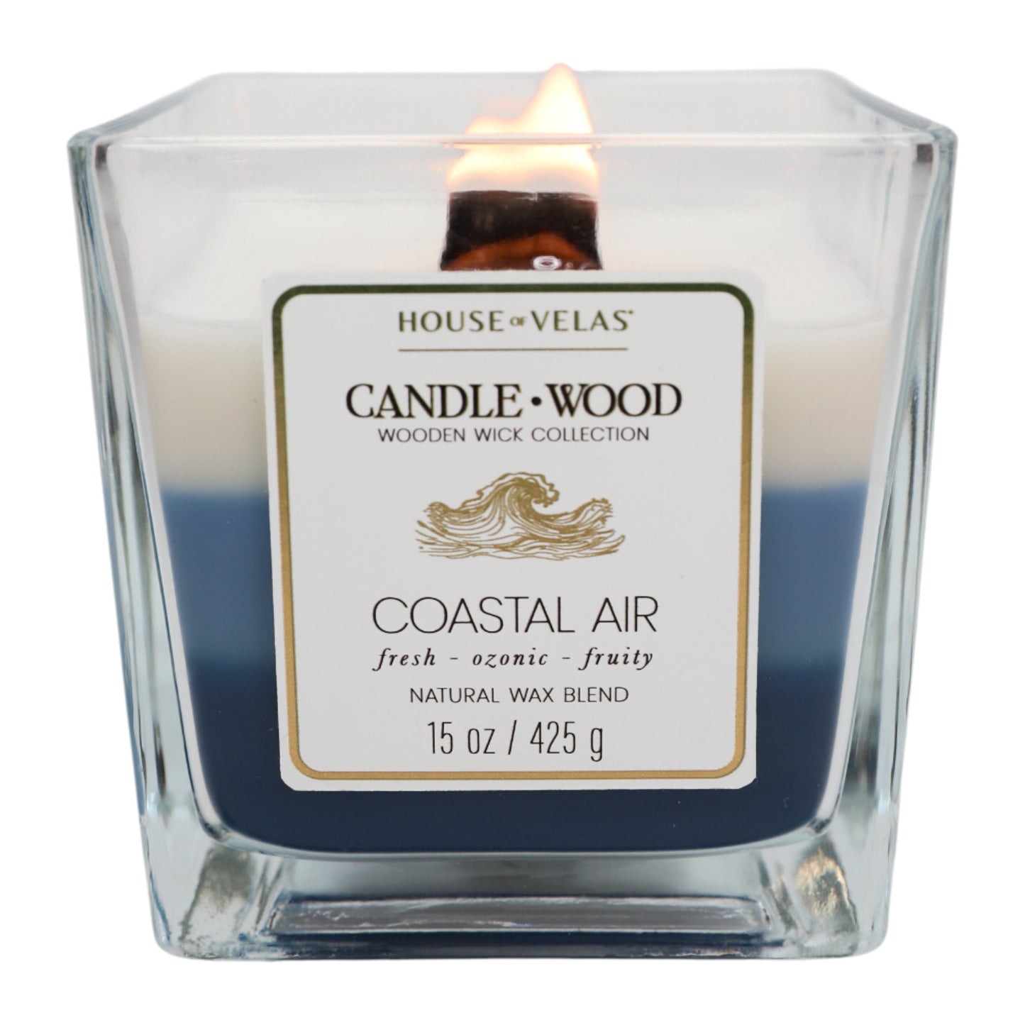House of Velas Coastal Air Scented Wooden Wick Candle
