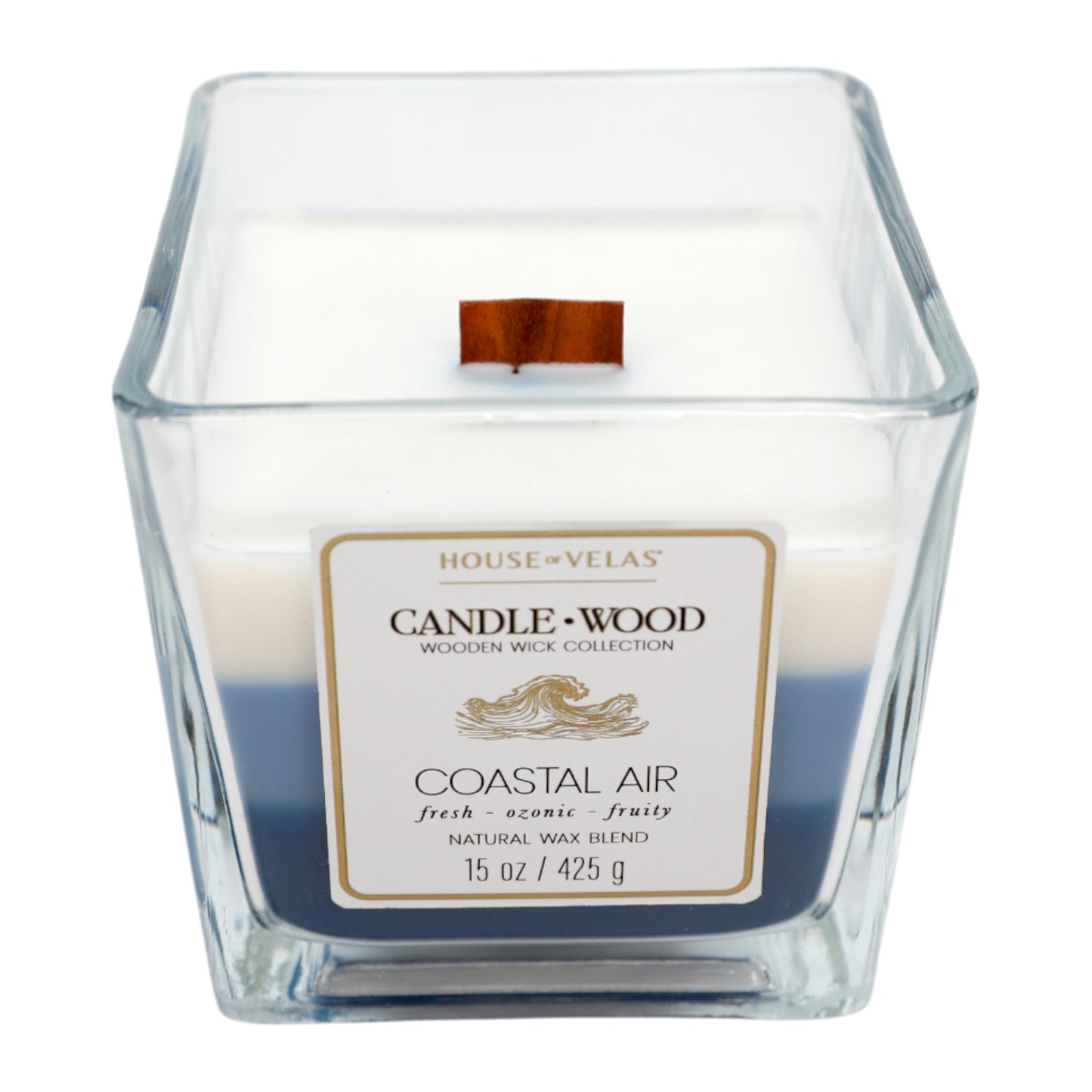 House of Velas Coastal Air Scented Wooden Wick Candle