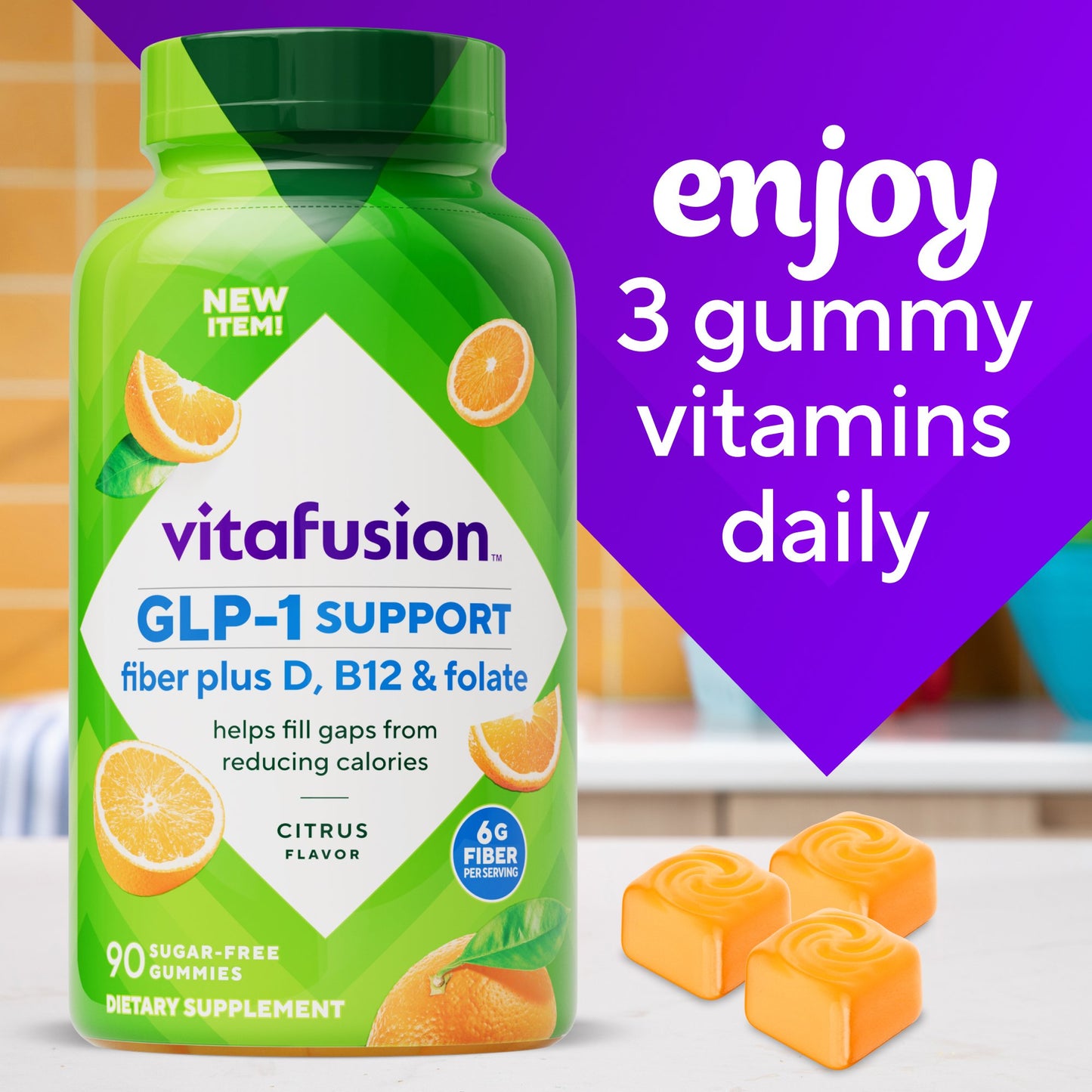 Vitafusion GLP-1 Support Fiber plus D, B12 & Folate