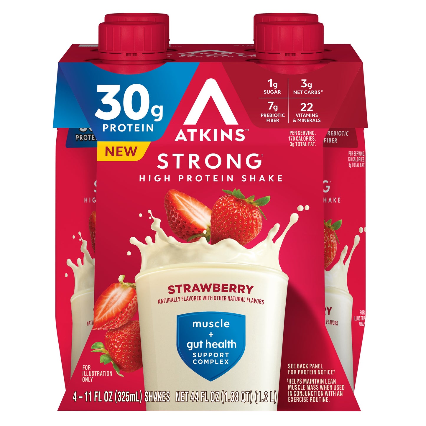 Atkins Strong Strawberry High Protein Shake - 30g Protein