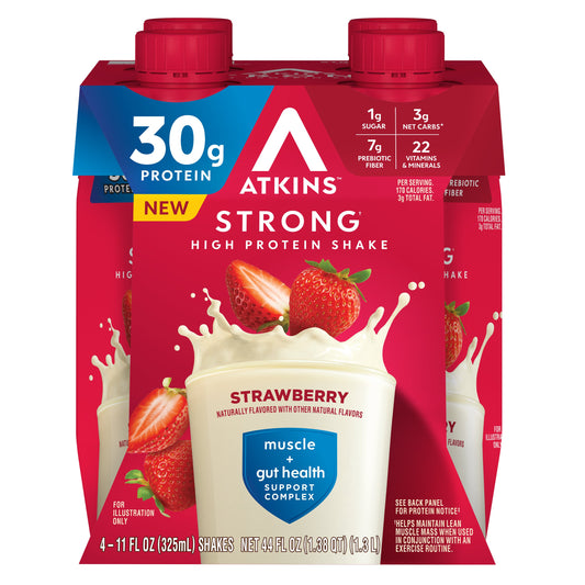 Atkins Strong Strawberry High Protein Shake - 30g Protein