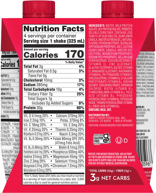 Atkins Strong Strawberry High Protein Shake - 30g Protein