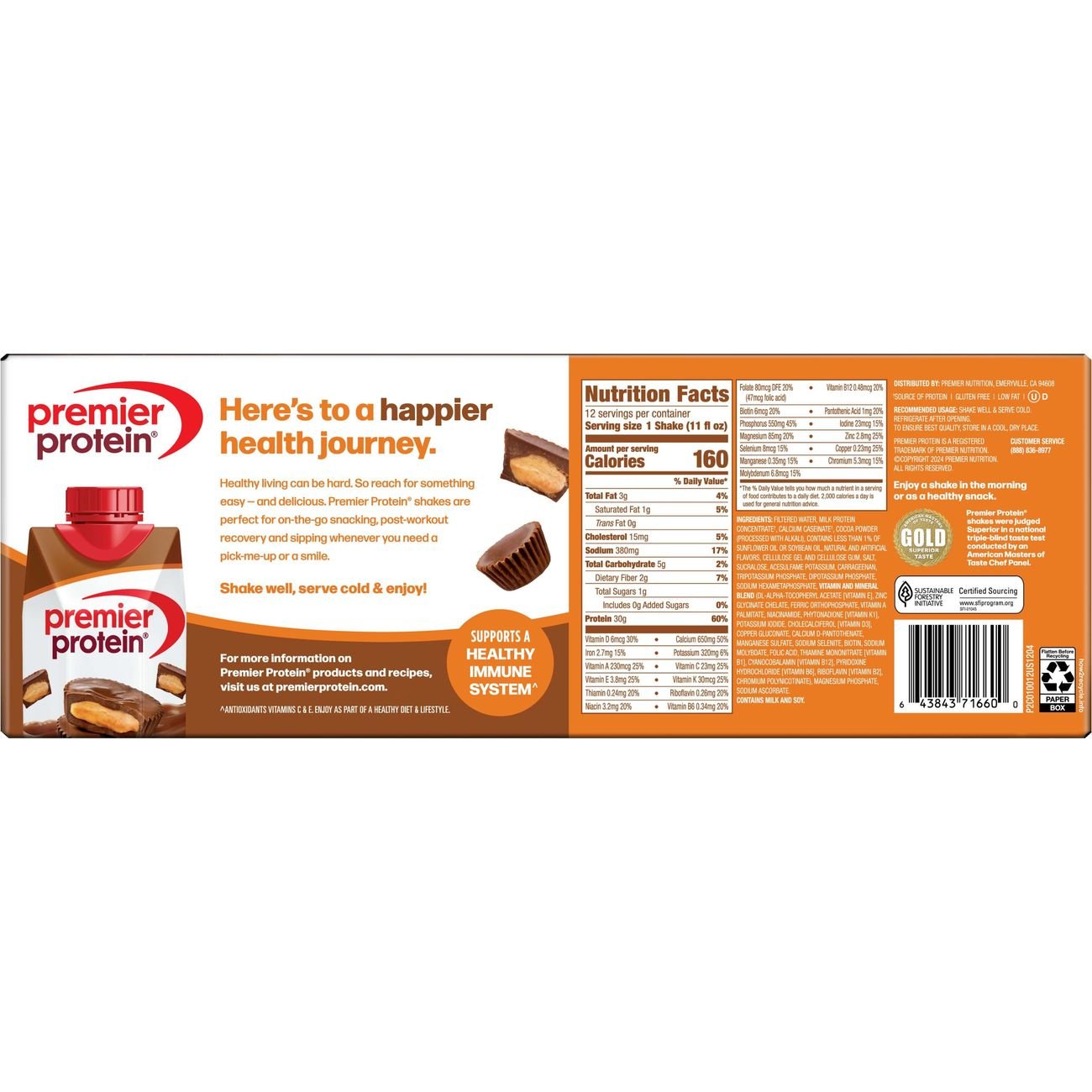 Premier Protein 30g Protein Shakes - Chocolate Peanut Butter