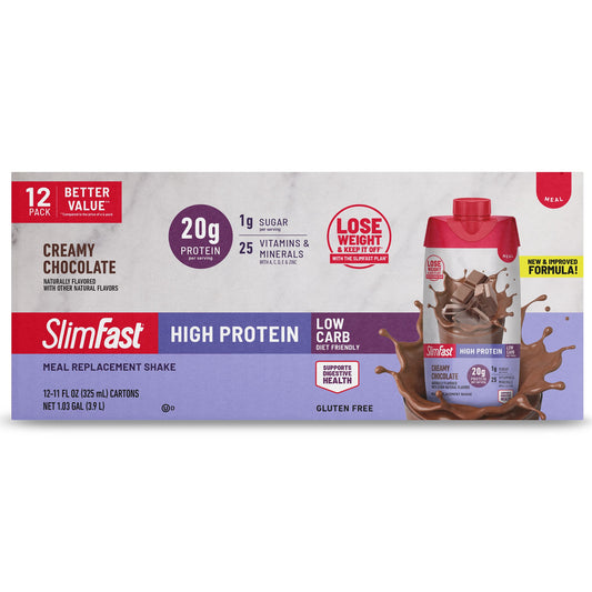 SlimFast High Protein Ready To Drink 20g Protein Shakes - Creamy Chocolate