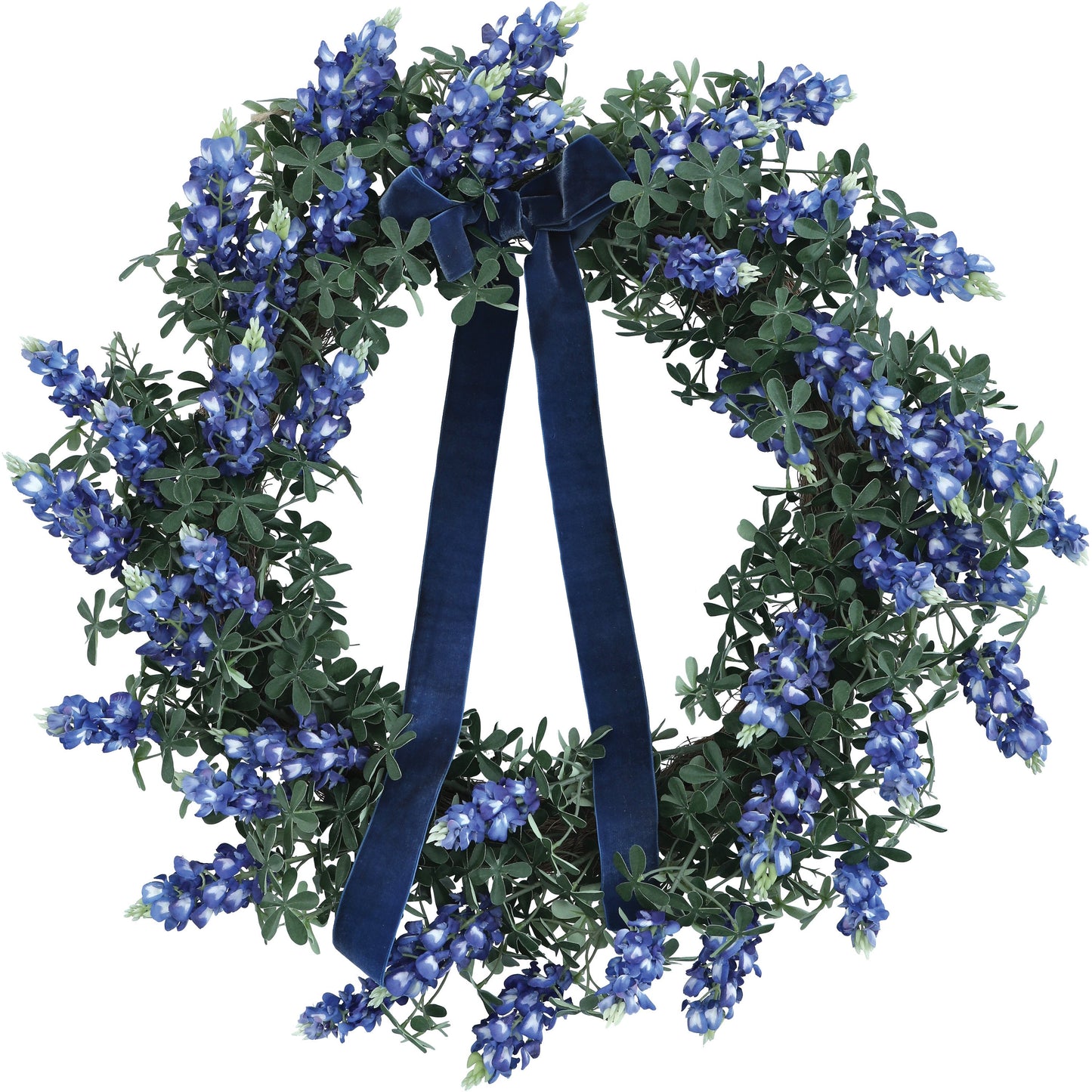 Destination Holiday Faux Bluebonnet Wreath
