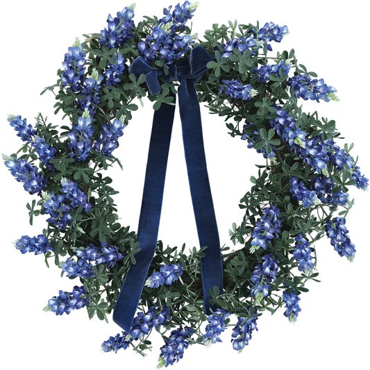 Destination Holiday Faux Bluebonnet Wreath
