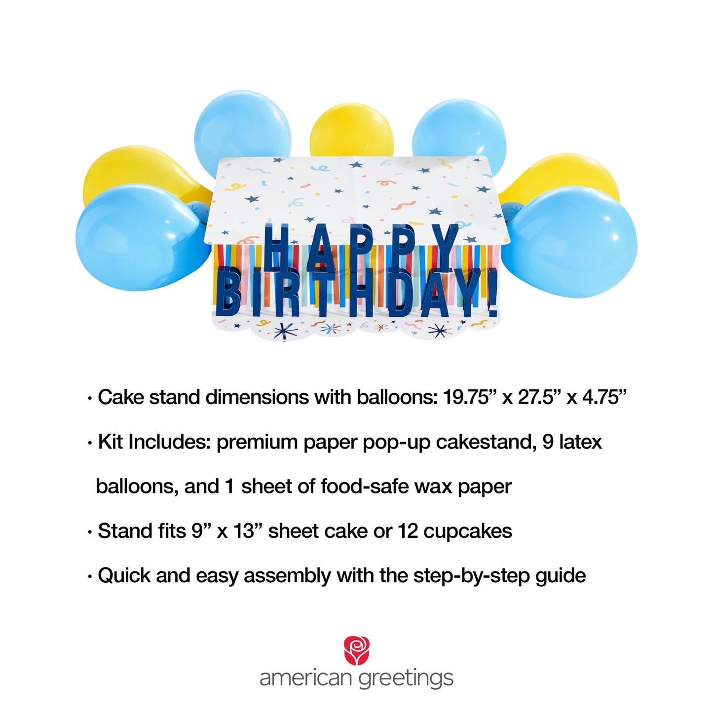 American Greetings Happy Birthday Pop-Up Cake Stand Kit