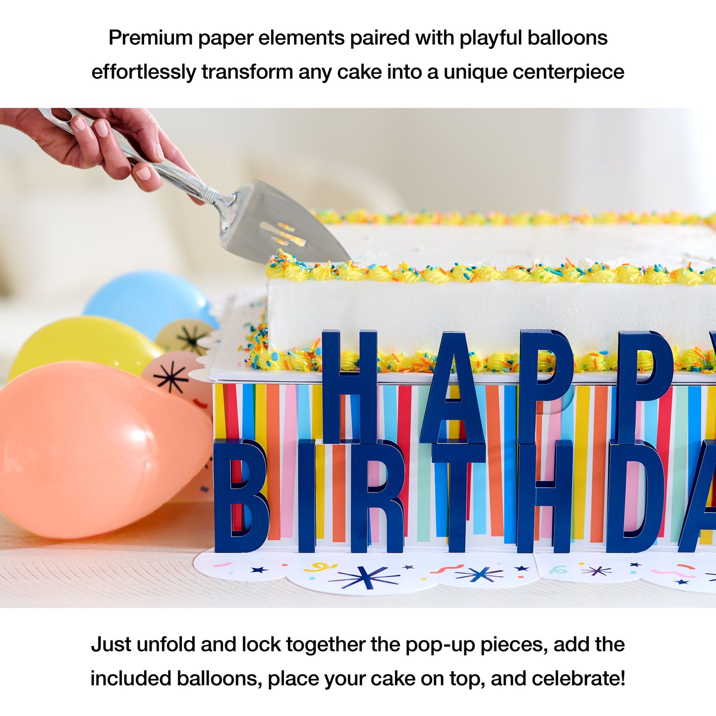 American Greetings Happy Birthday Pop-up Cake Stand with Balloons Kit