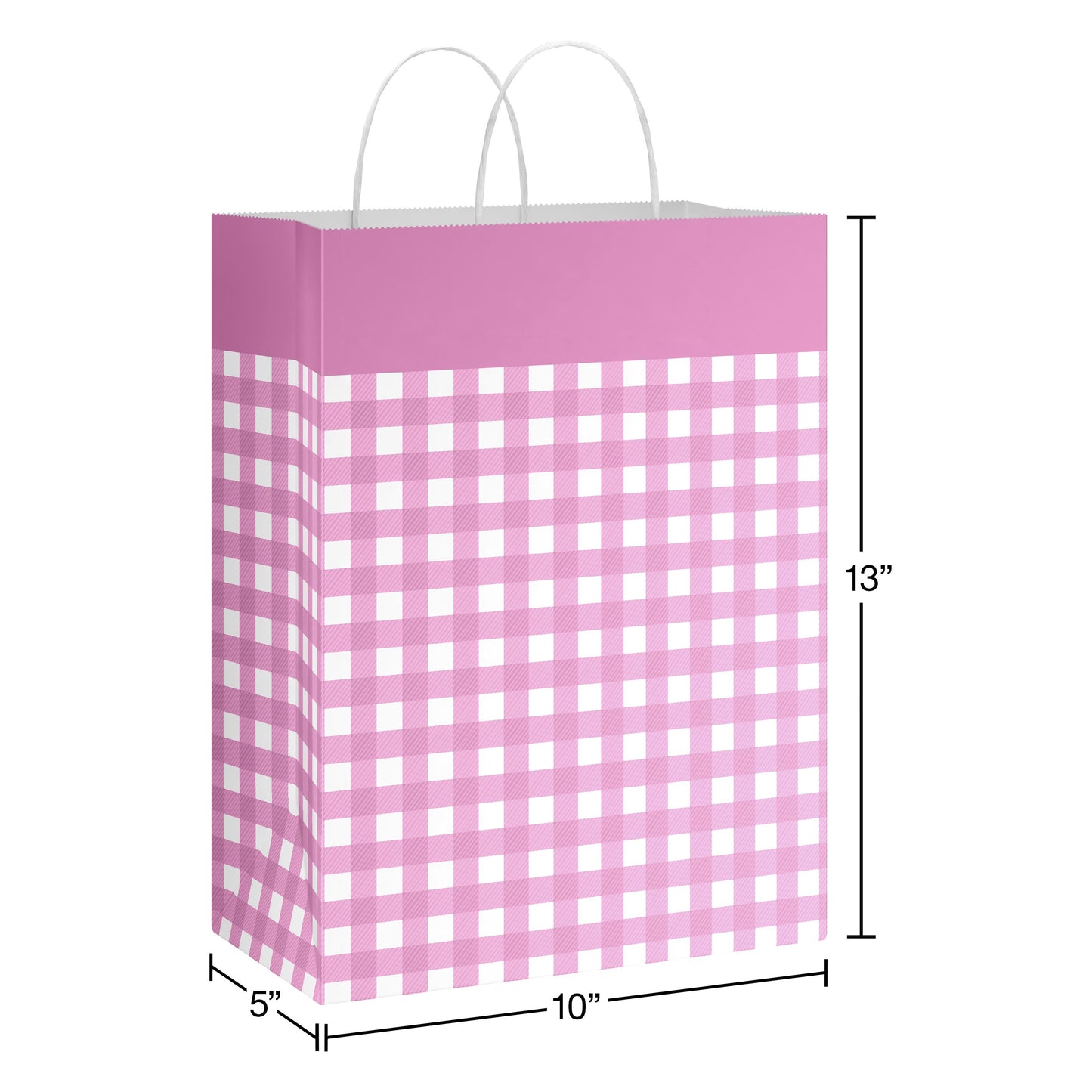 American Greetings Pink Gingham Large Easter Gift Bag