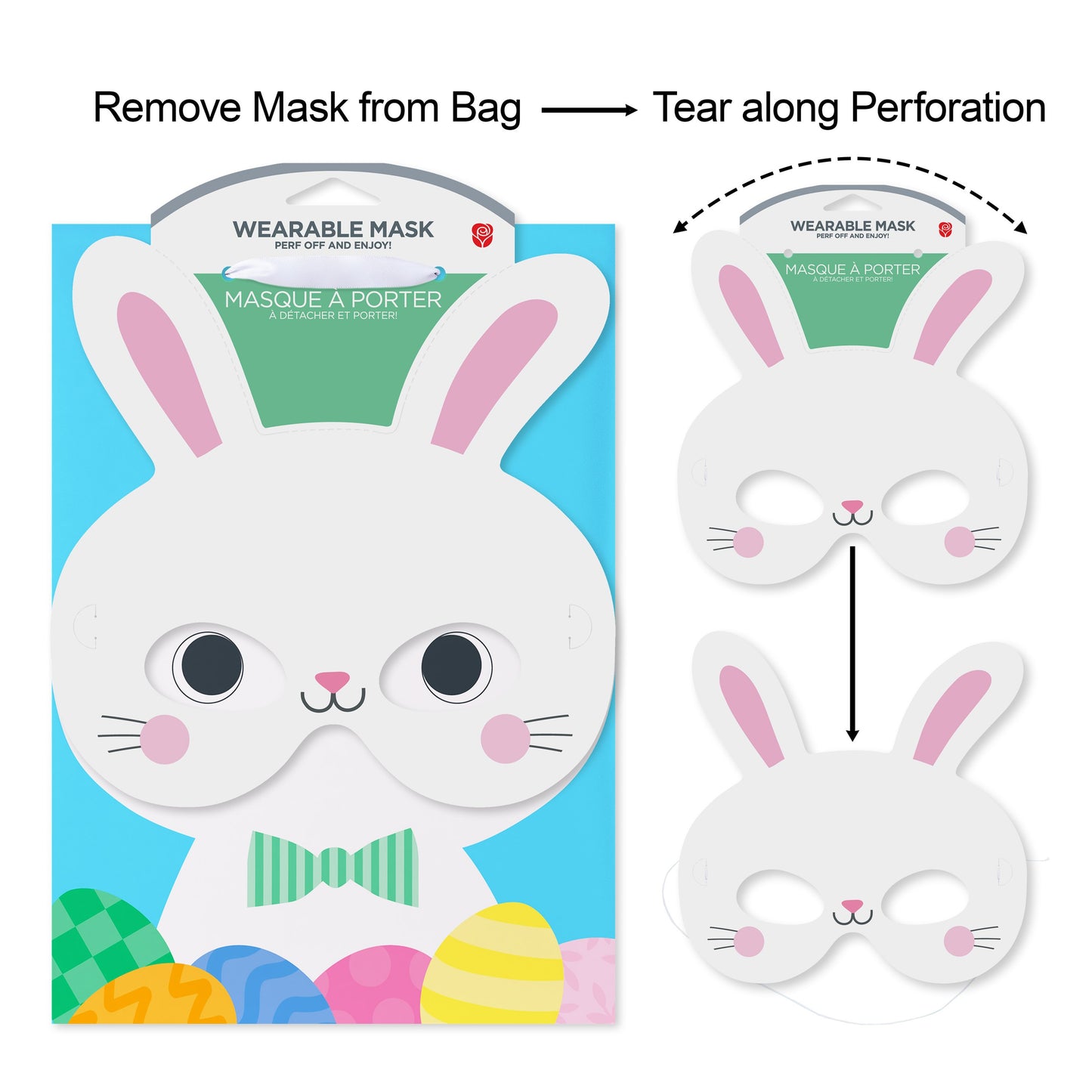 American Greetings Easter Bunny Gift Bag with Removable Bunny Mask