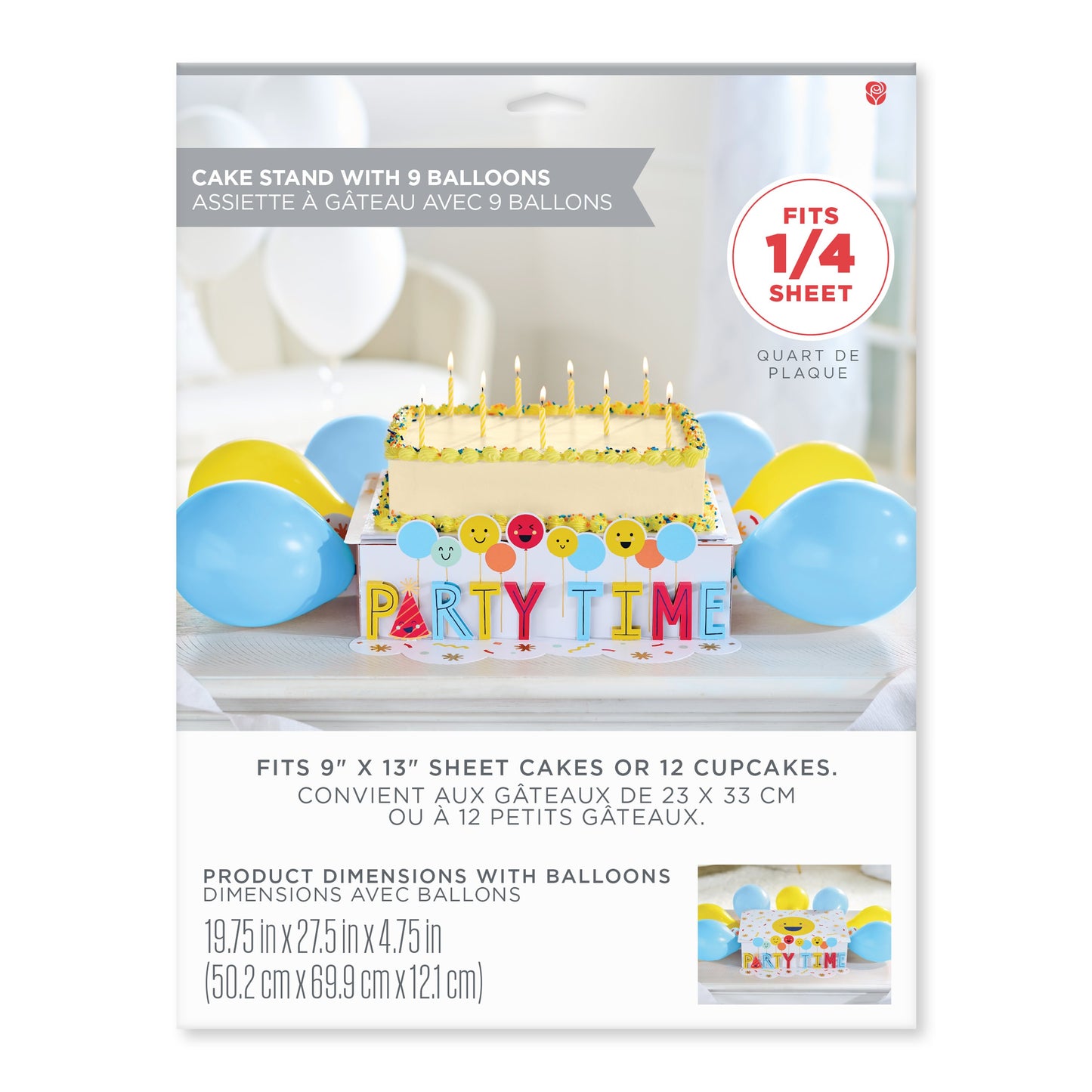 American Greetings Smiley Party Time Design Birthday Pop-Up Cake Stand Kit