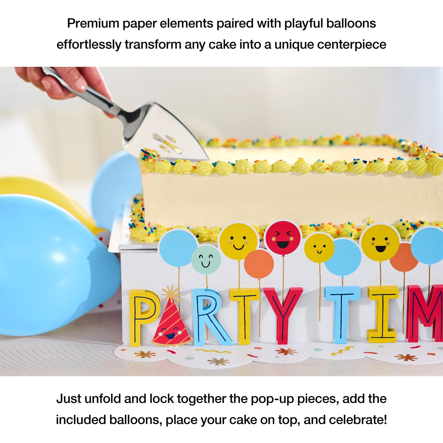 American Greetings Smiley Party Time Design Birthday Pop-Up Cake Stand Kit