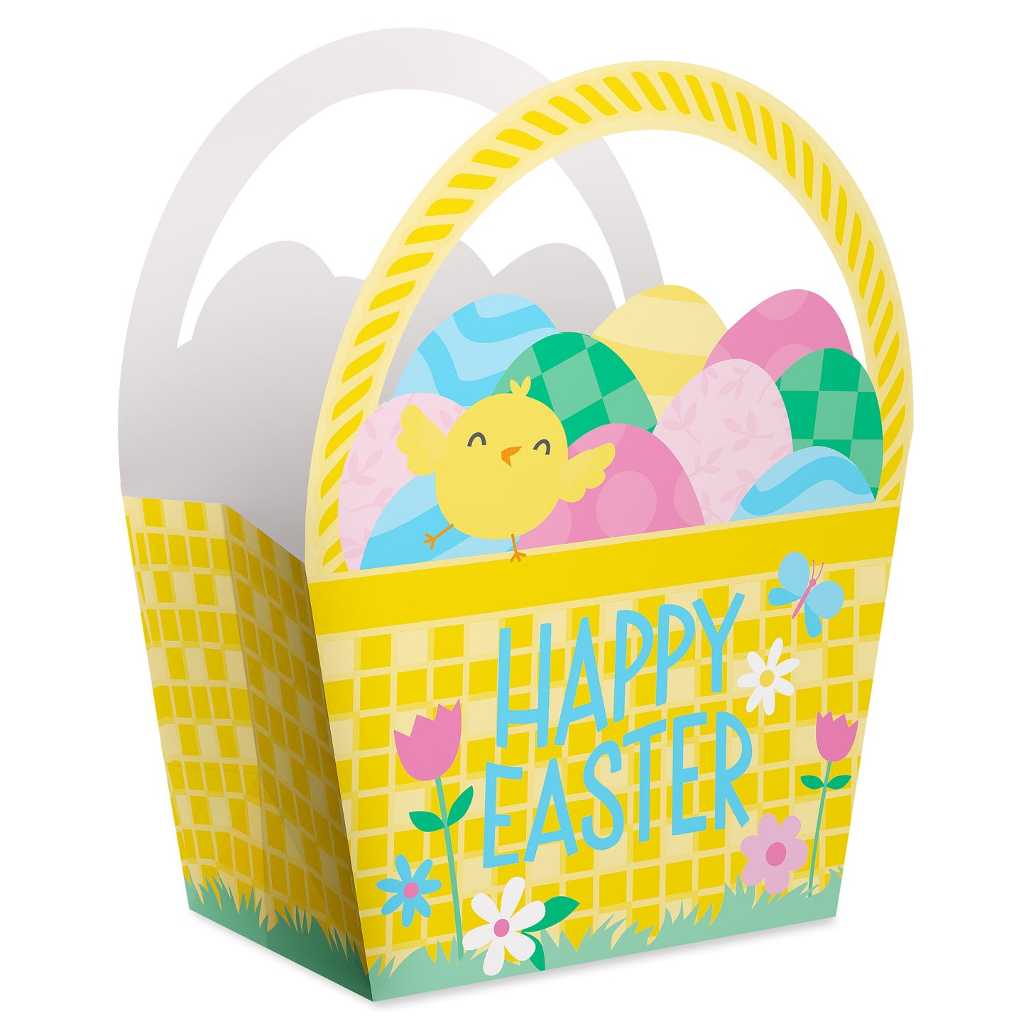 American Greetings Decorative Chick & Colorful Eggs Easter Basket Gift Bag