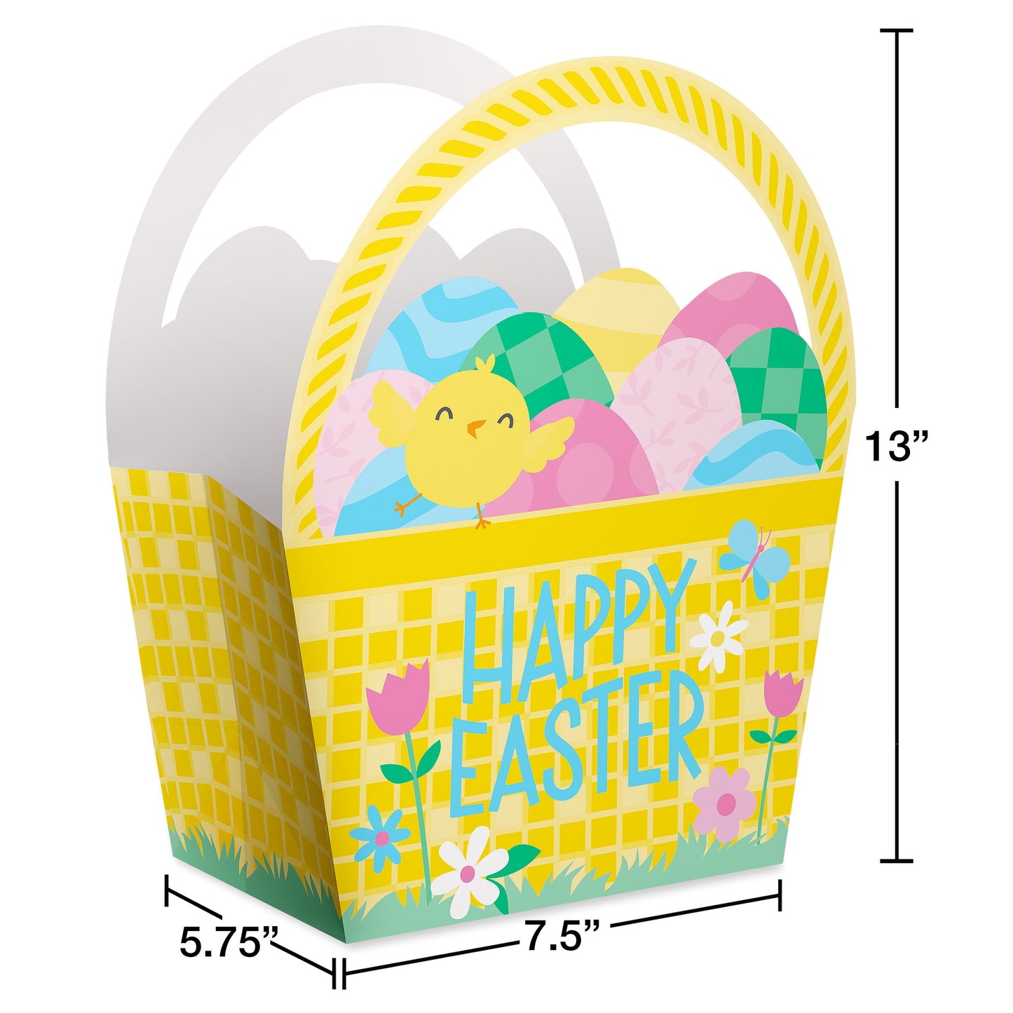 American Greetings Decorative Chick & Colorful Eggs Easter Basket Gift Bag
