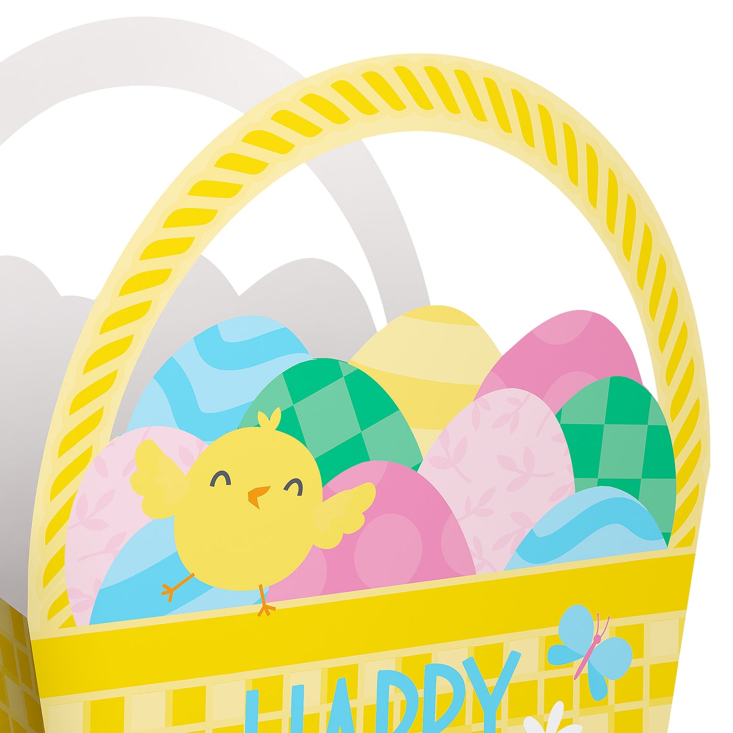 American Greetings Decorative Chick & Colorful Eggs Easter Basket Gift Bag