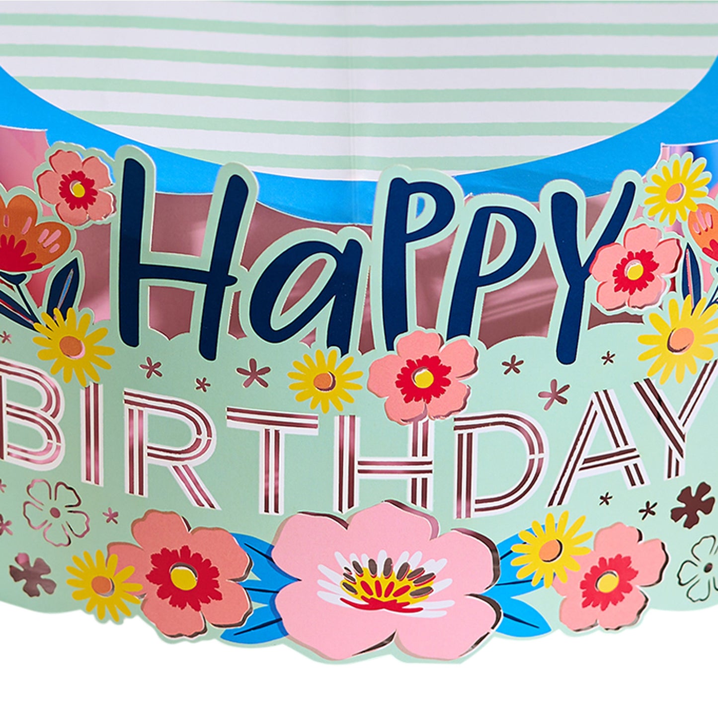 American Greetings Floral Birthday Pop-up Cake Stand Kit with Balloons