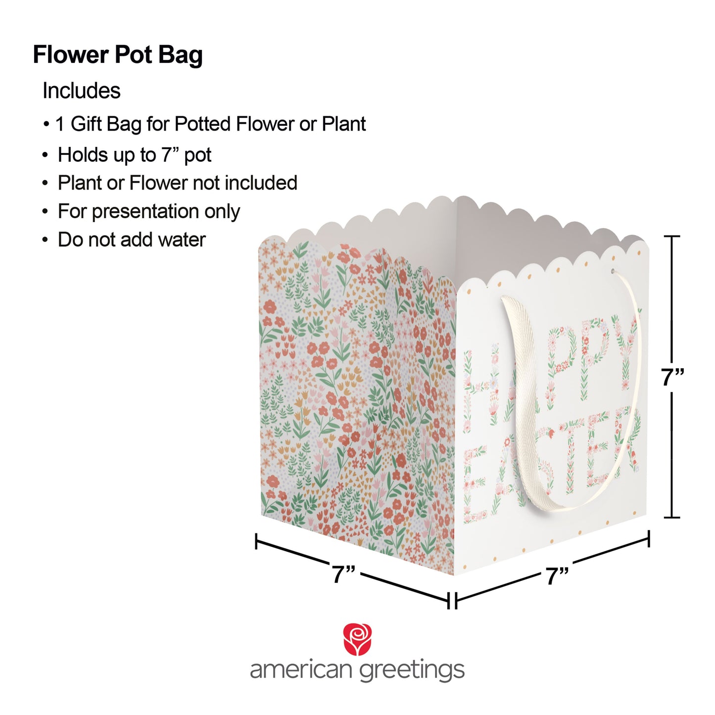 American Greetings Happy Easter Flower Poted Plant Gift Bag
