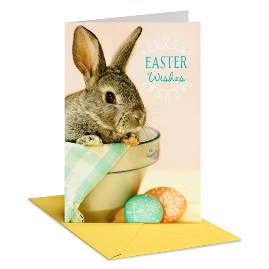 American Greetings Easter Card - Cute Bunny & Colorful Eggs