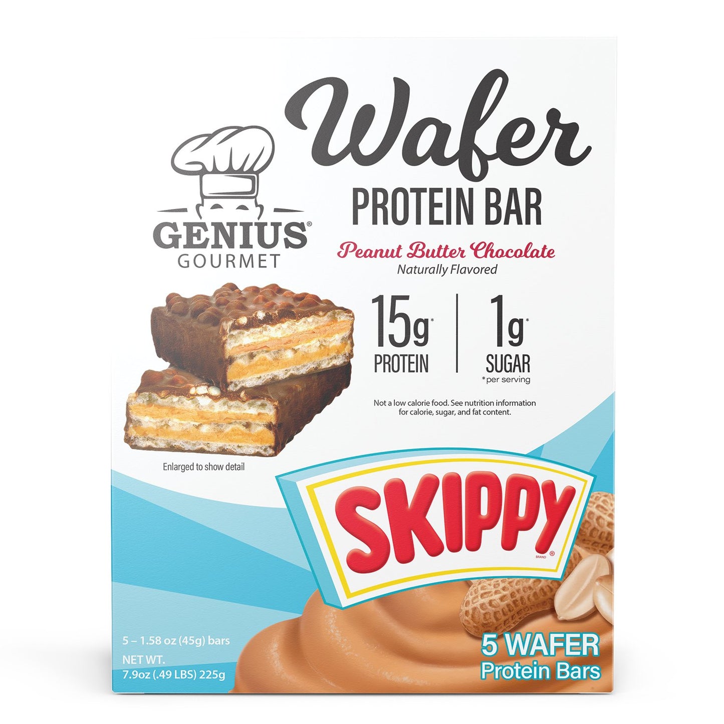 Genius Gourmet Skippy Wafer 15g Protein Bars