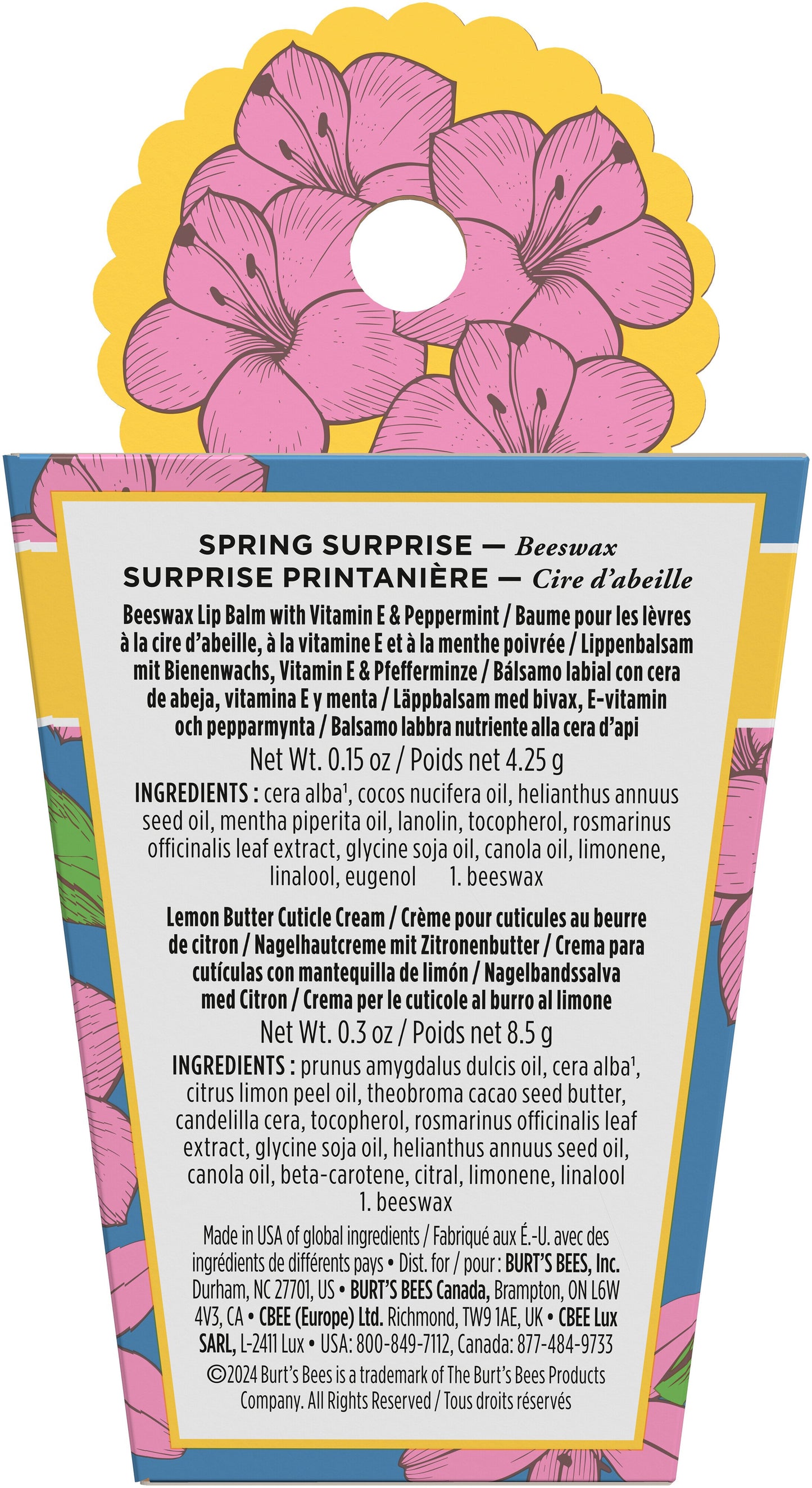 Burt's Bees Spring Surprise Cuticle Cream & Lip Balm Easter Gift Set - Beeswax