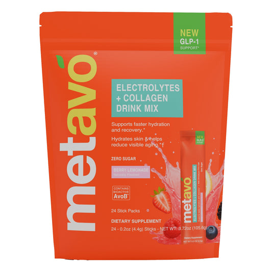 Metavo Electrolytes + Collagen Zesty Lemon Berry Drink Mix with GLP-1