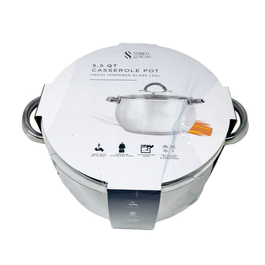 Ember & Sear Stainless Steel Casserole Pan