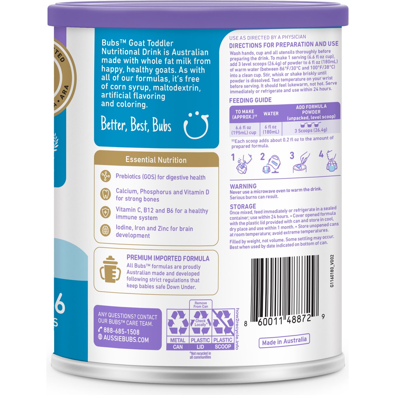Bubs Goat Toddler Formula