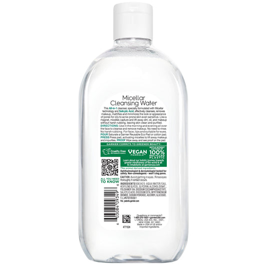 Garnier Micellar Cleansing Water & Makeup Remover With Salicylic Acid