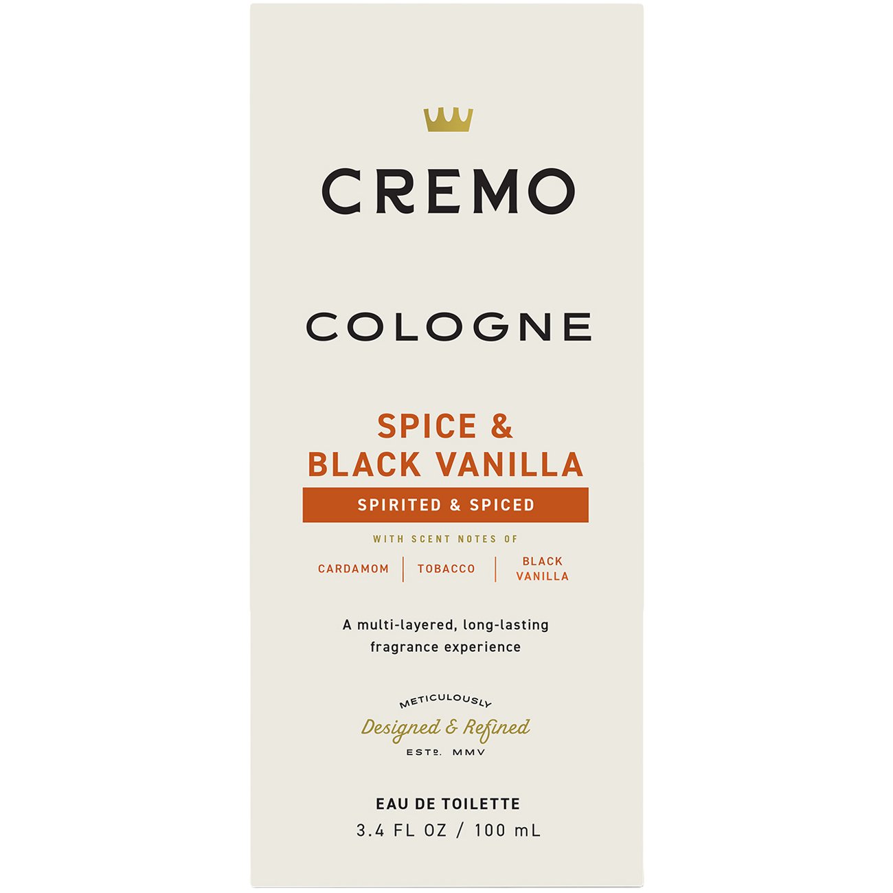 Cremo Men's Spray Cologne - Spice & Black Vanilla