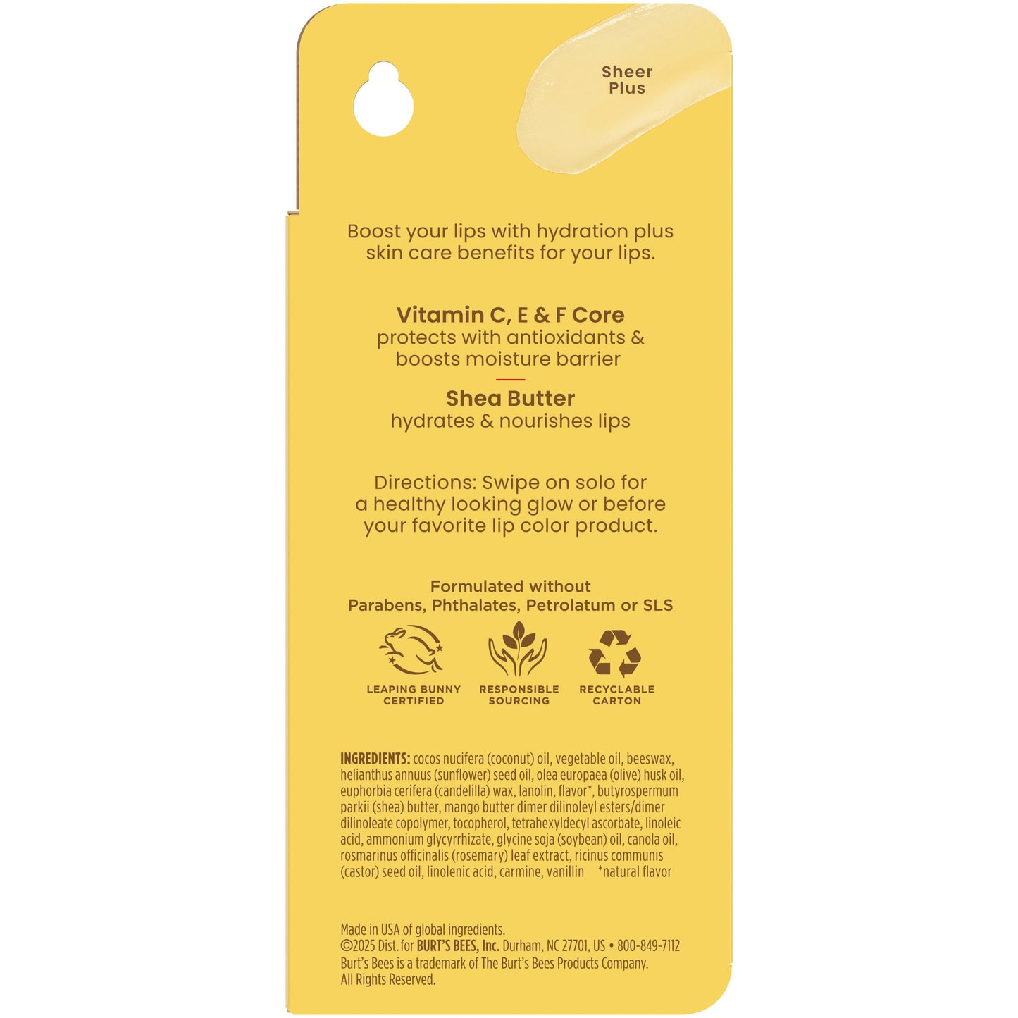 Burt's Bees Boosted Lip Balm - Sheer