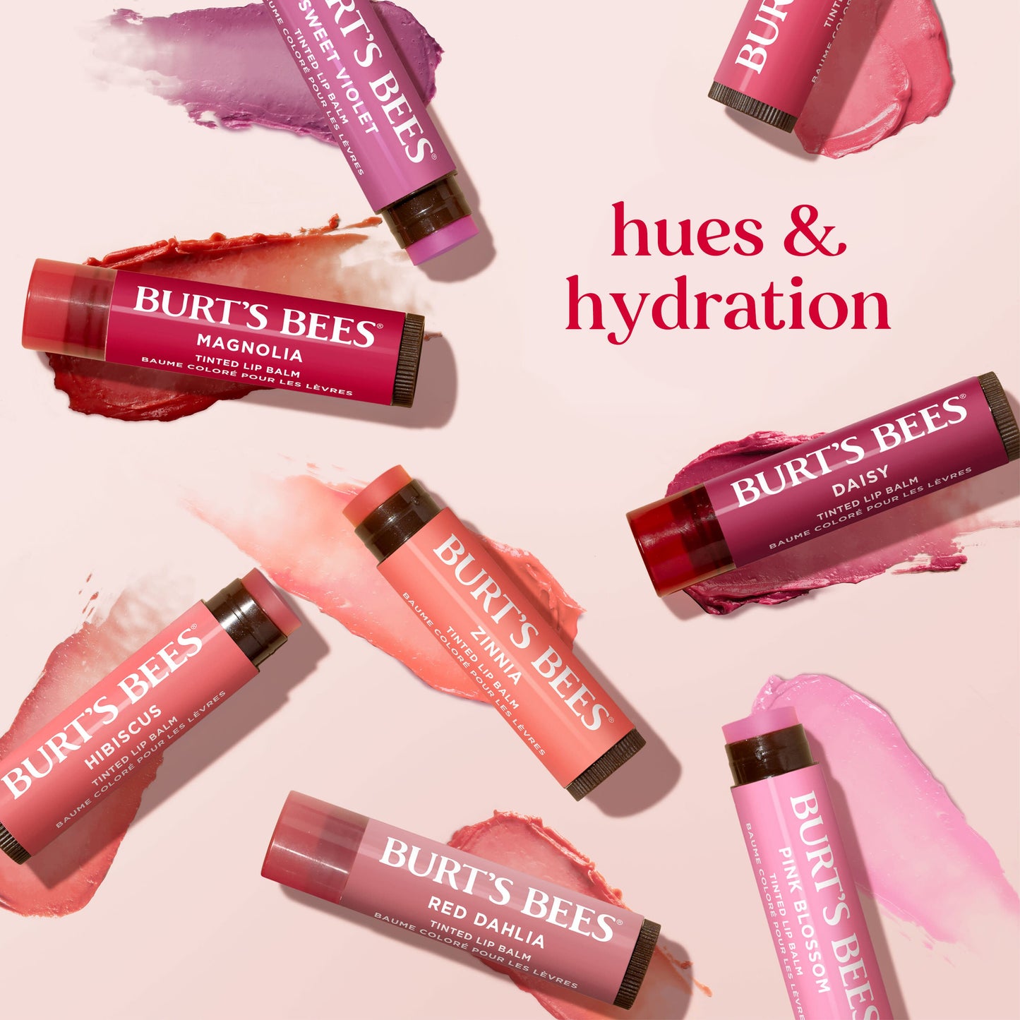 Burt's Bees Tinted Lip Balm Pack - Red Dahlia, Daisy, Rose