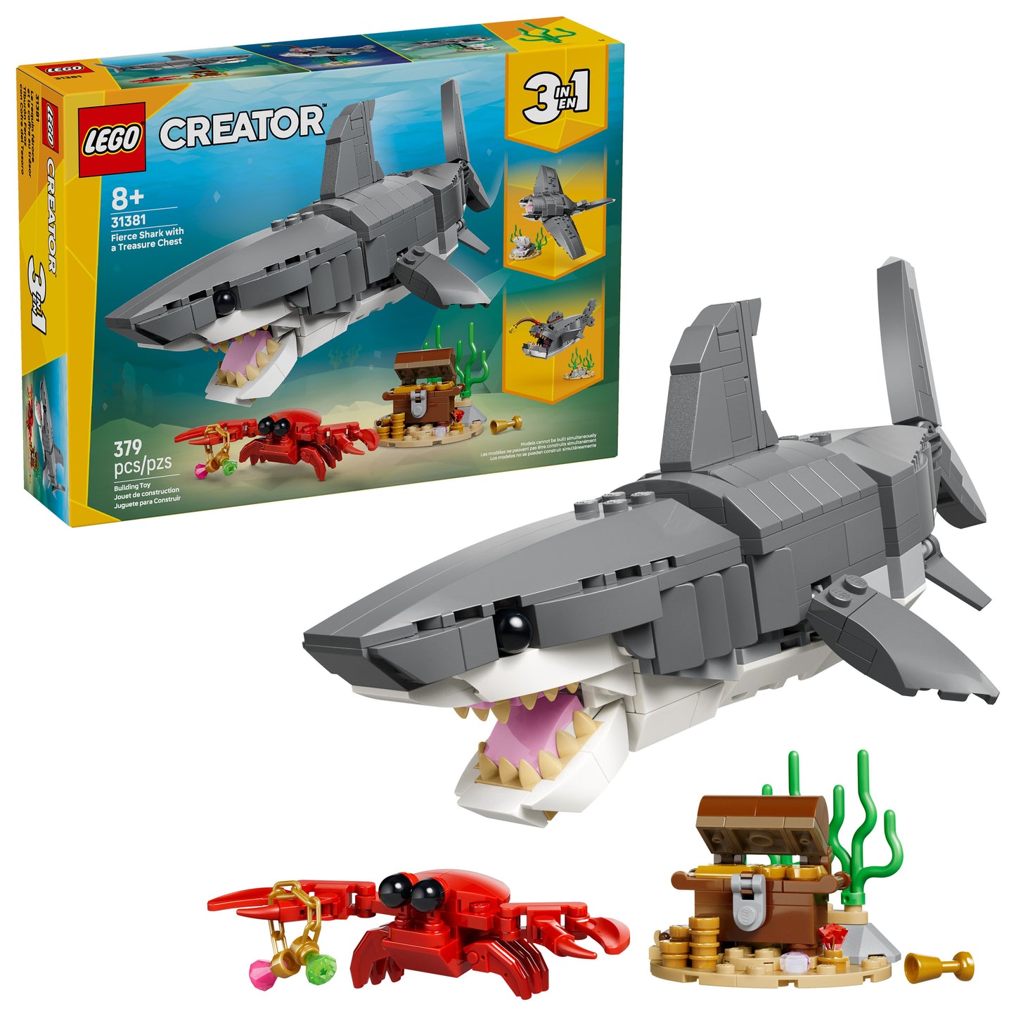 LEGO Creator Fierce Shark with a Treasure Chest Building Set