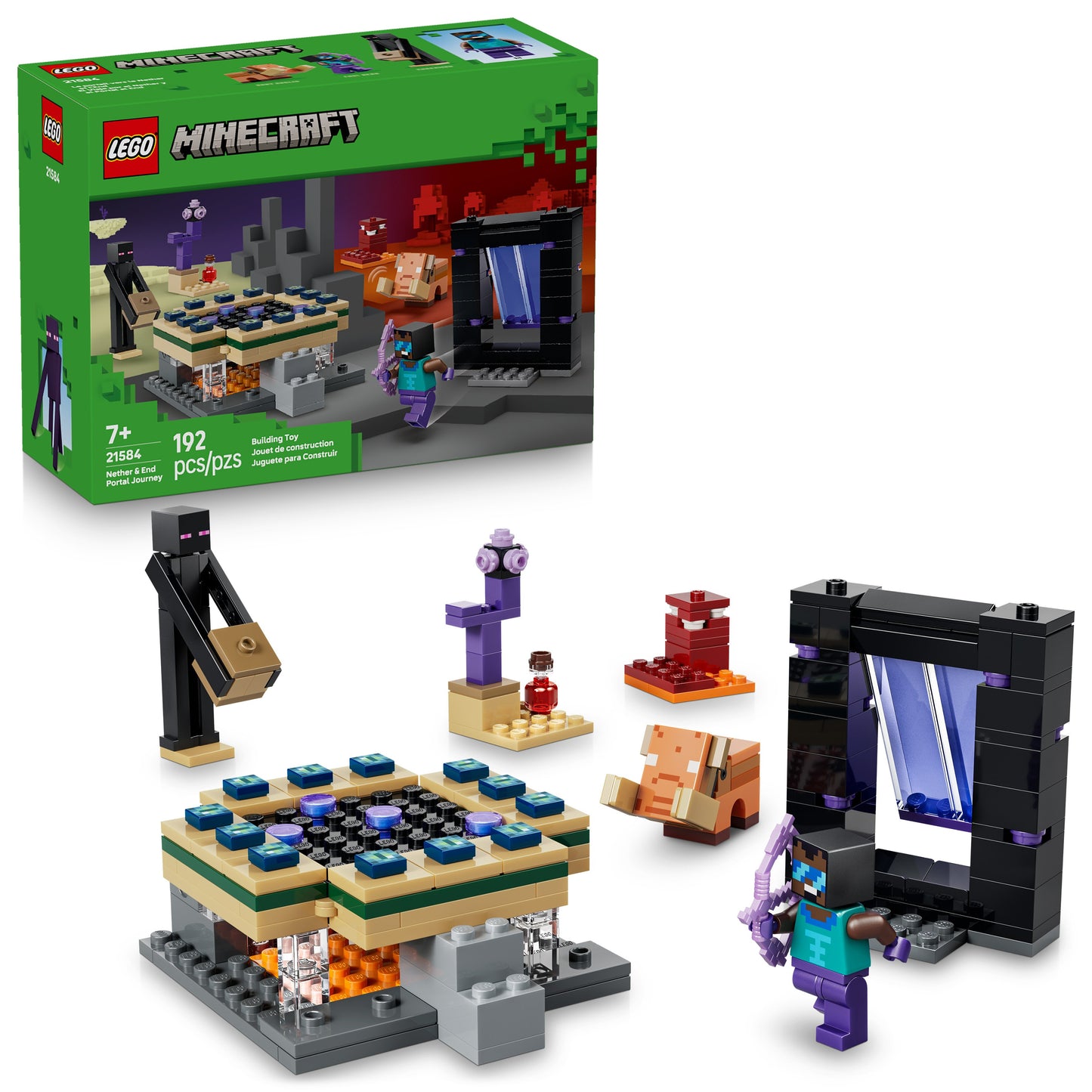 LEGO Minecraft Nether & End Portal Journey Building Set