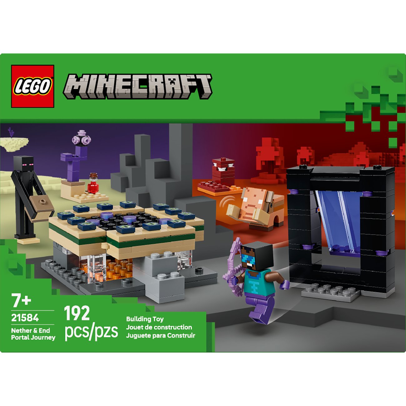 LEGO Minecraft Nether & End Portal Journey Building Set