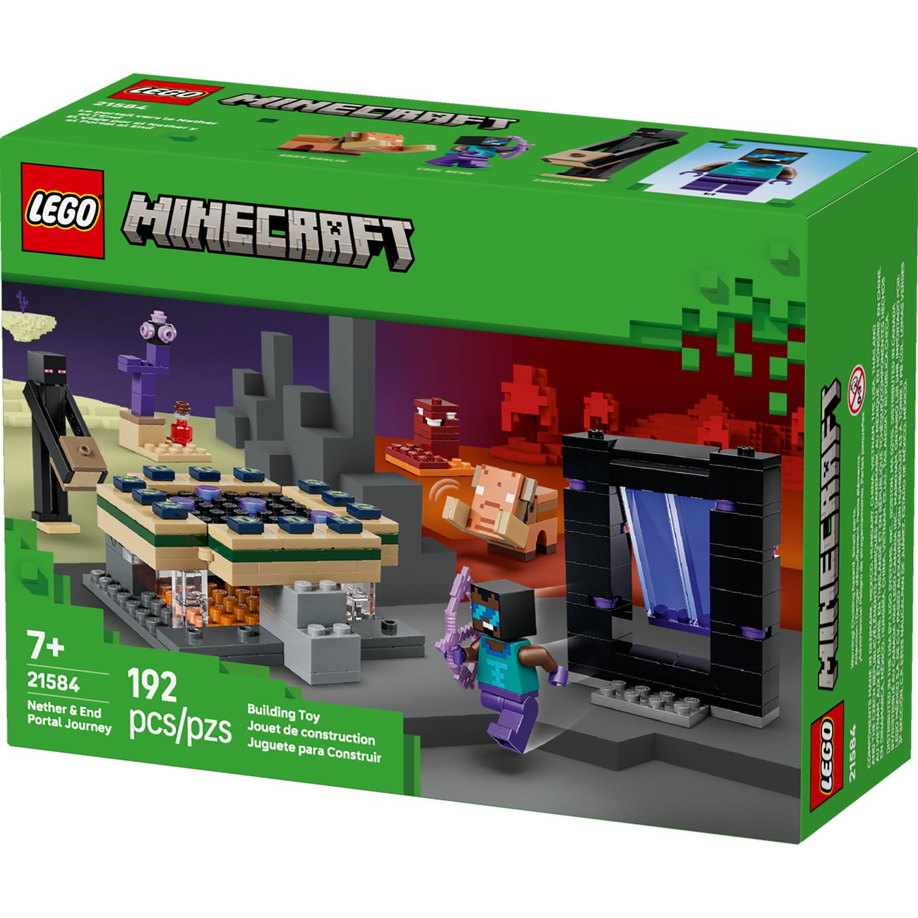 LEGO Minecraft Nether & End Portal Journey Building Set