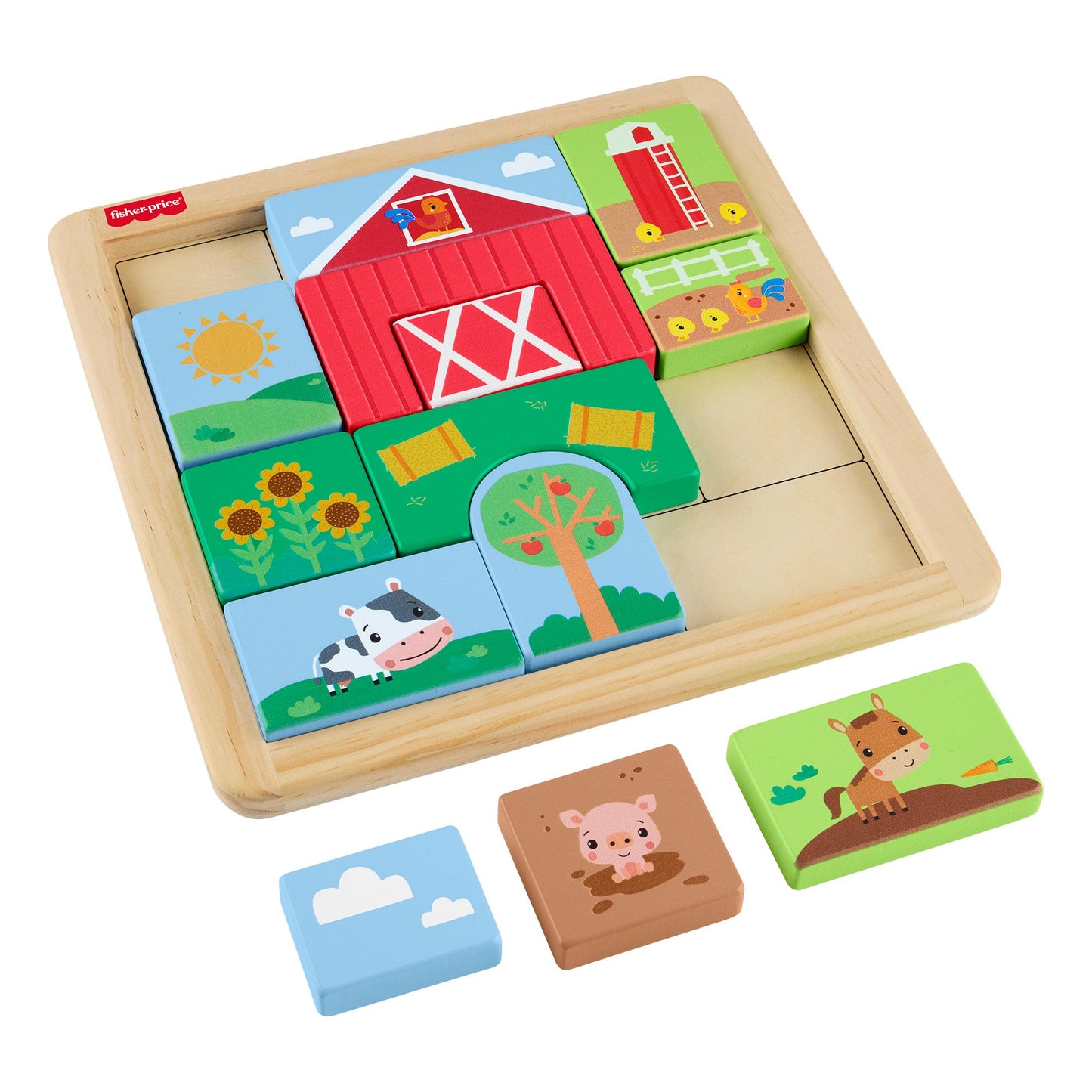 Fisher-Price Wooden Farm Blocks Puzzle