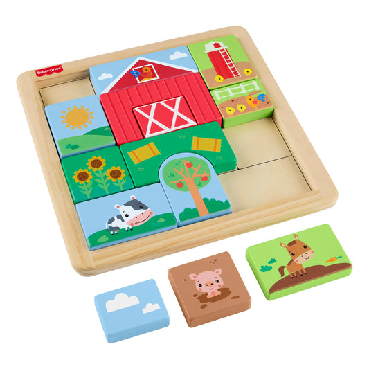 Fisher-Price Wooden Farm Blocks Puzzle