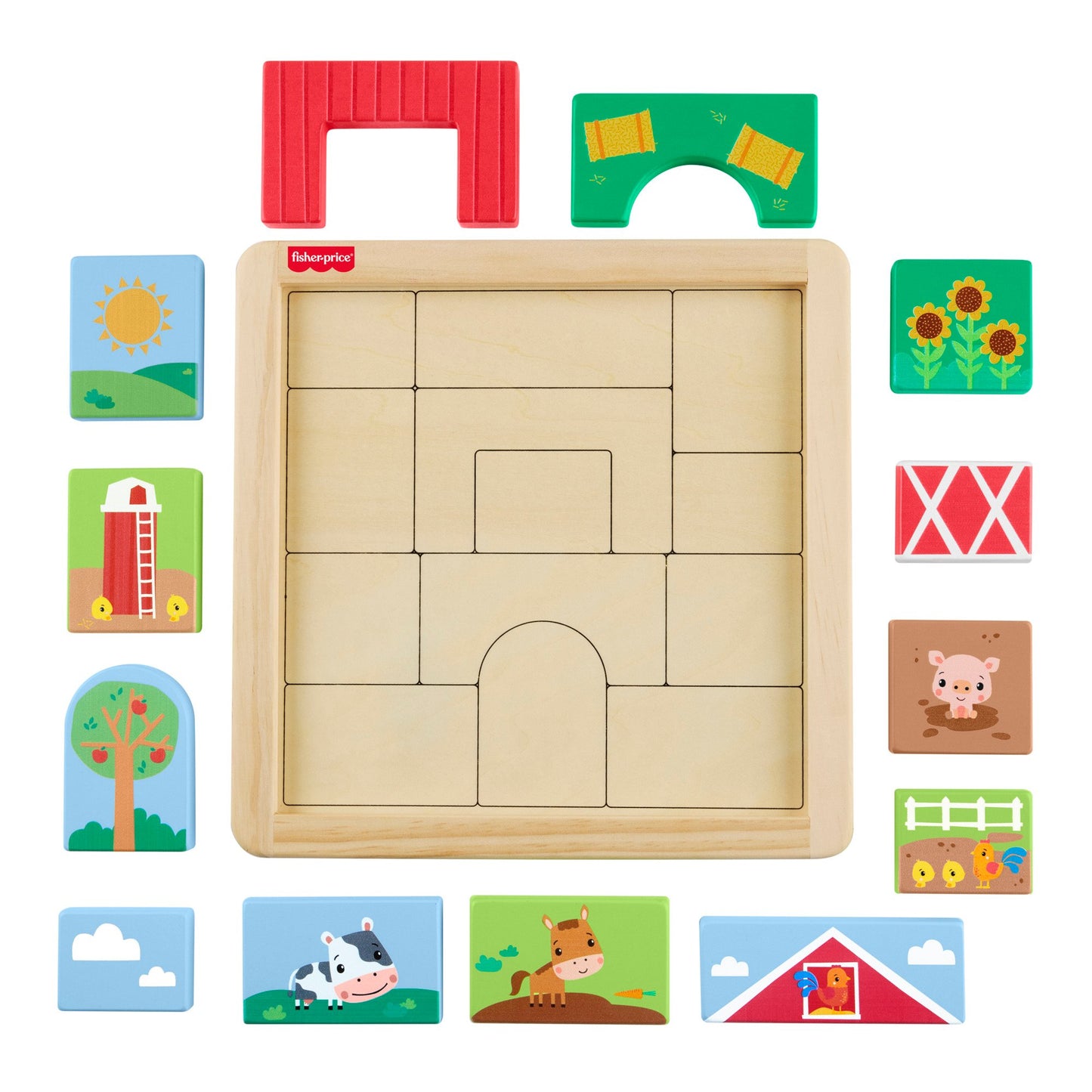 Fisher-Price Wooden Farm Blocks Puzzle