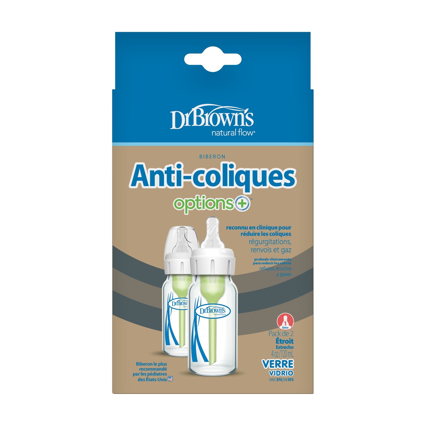 Dr Browns Anti-Colic Glass 4 oz Baby Bottles