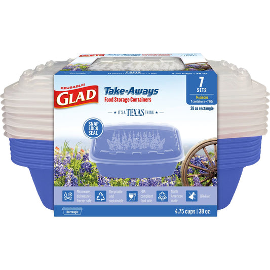 Glad Take-Aways Food Storage Texas Edition - Bluebonnet