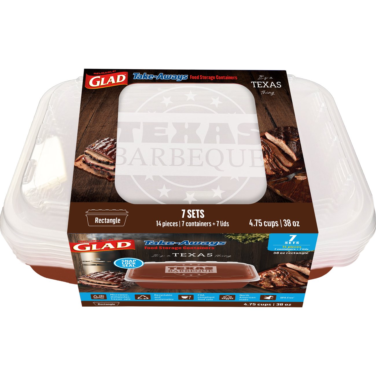Glad Take-Aways Food Storage Texas Edition - BBQ