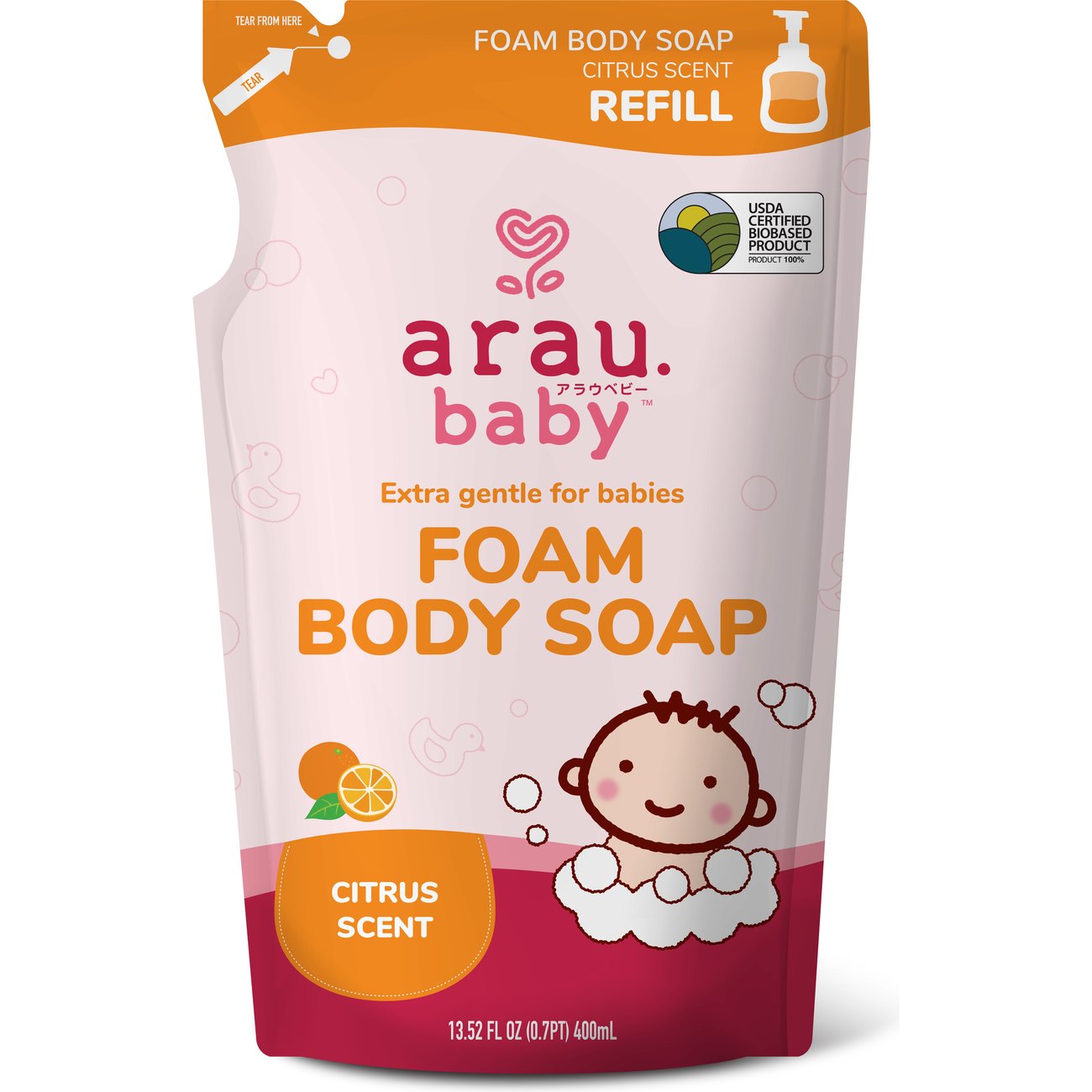 Arau Baby Foam Body Soap Refill - Citrus Scent