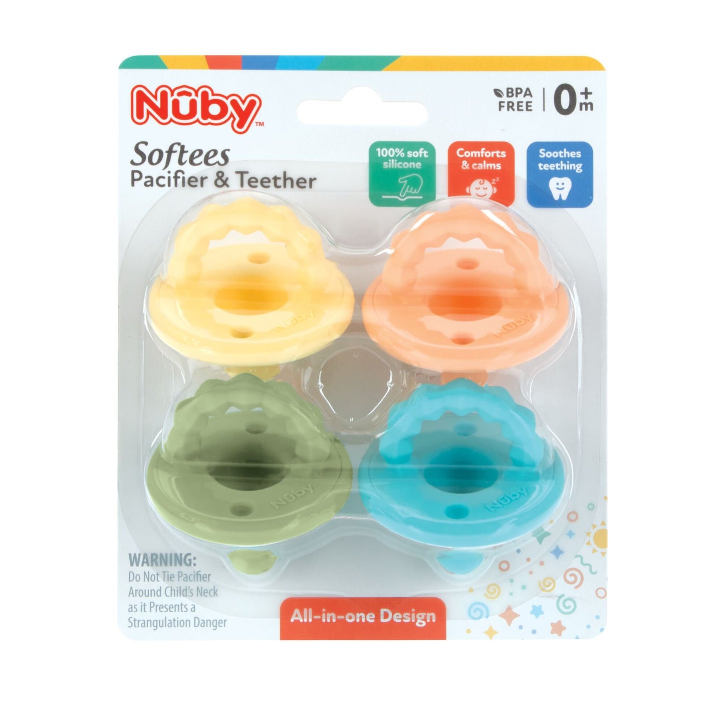 Nuby Softees Pacifier And Teether (0+ Months)