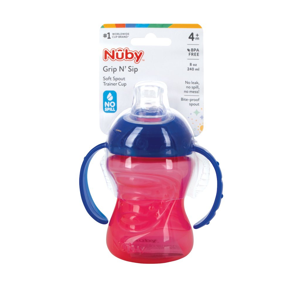 Nuby Grip N' Sip Soft Spout Trainer 8 oz Cup - Colors May Vary