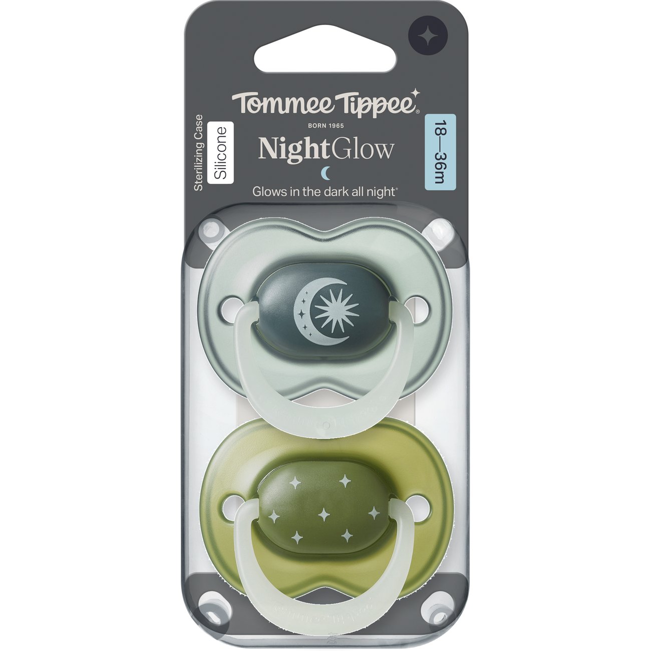 Tommee Tippee Night Glow Pacifiers for 18-36 Months