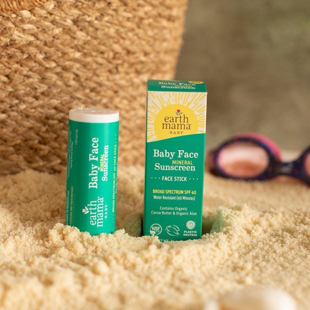 Earth Mama Baby Face Mineral Sunscreen Face Stick - SPF 40