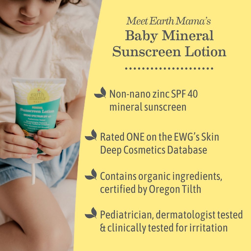Earth Mama Baby Mineral Sunscreen Lotion - SPF 40