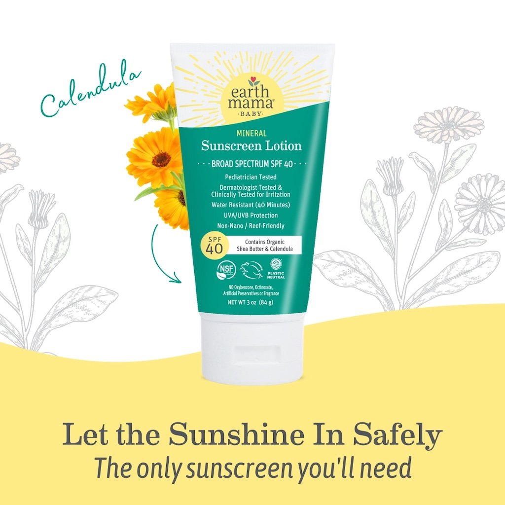 Earth Mama Baby Mineral Sunscreen Lotion - SPF 40