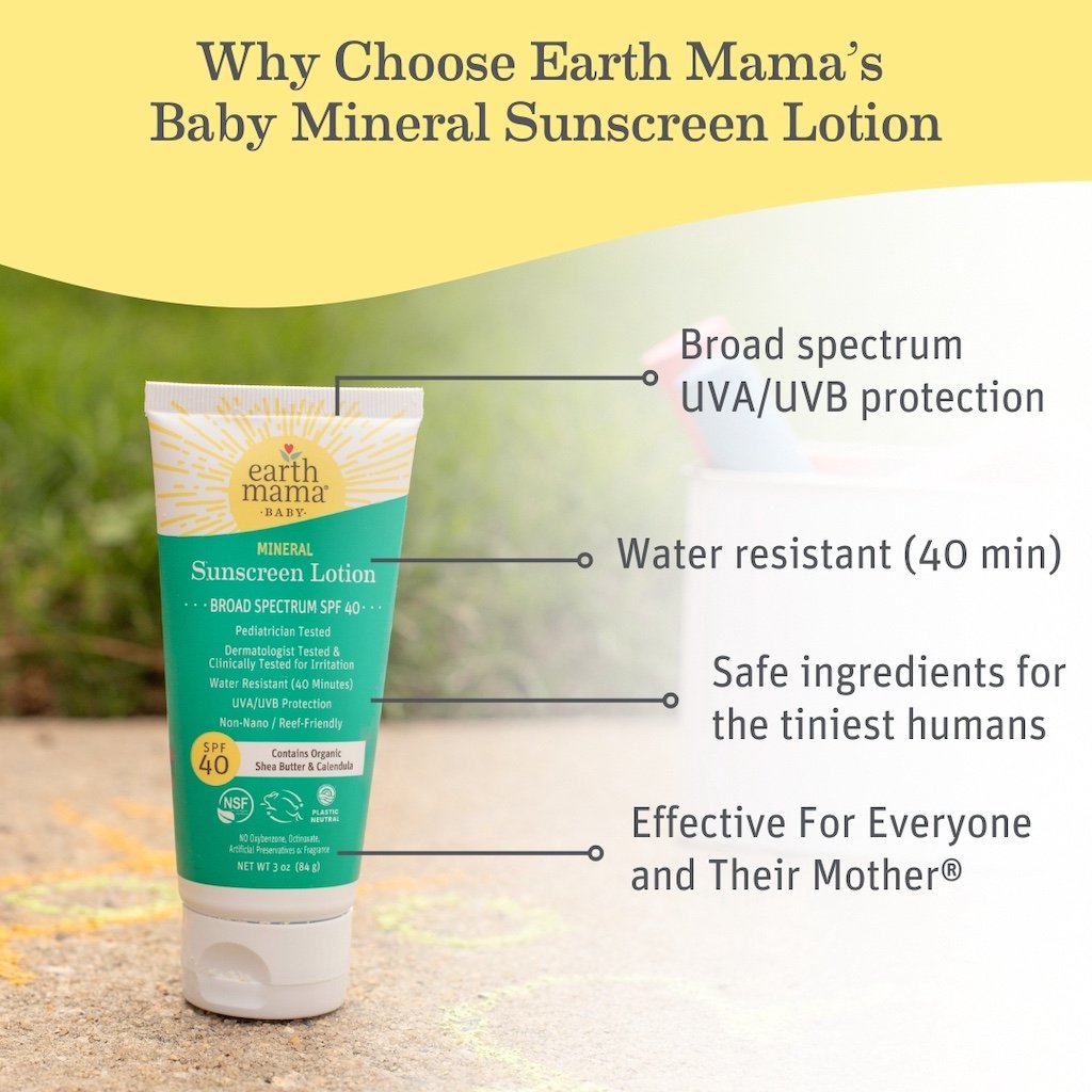 Earth Mama Baby Mineral Sunscreen Lotion - SPF 40