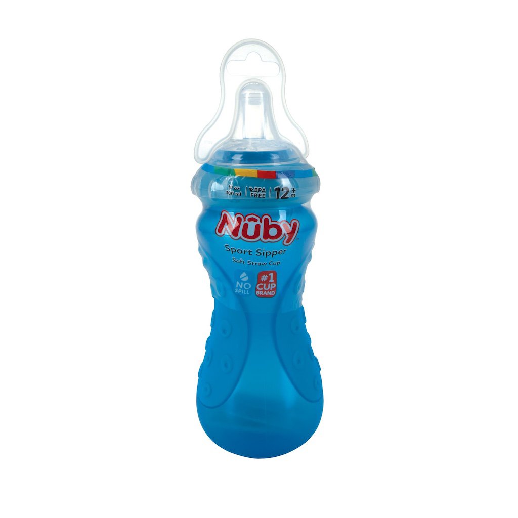 Nuby Sport Sipper Soft Straw 10 oz Cup - Colors May Vary